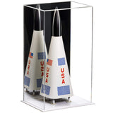 White Base Mirror Back Mini Rocket Display Case