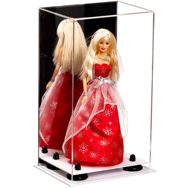  Mirror White Base Black Risers Doll Display Case