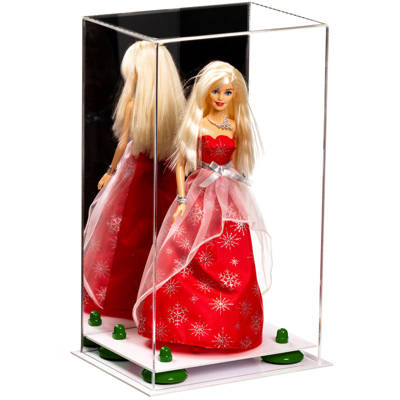 Doll Display Case - Green Risers-Mirror-Back