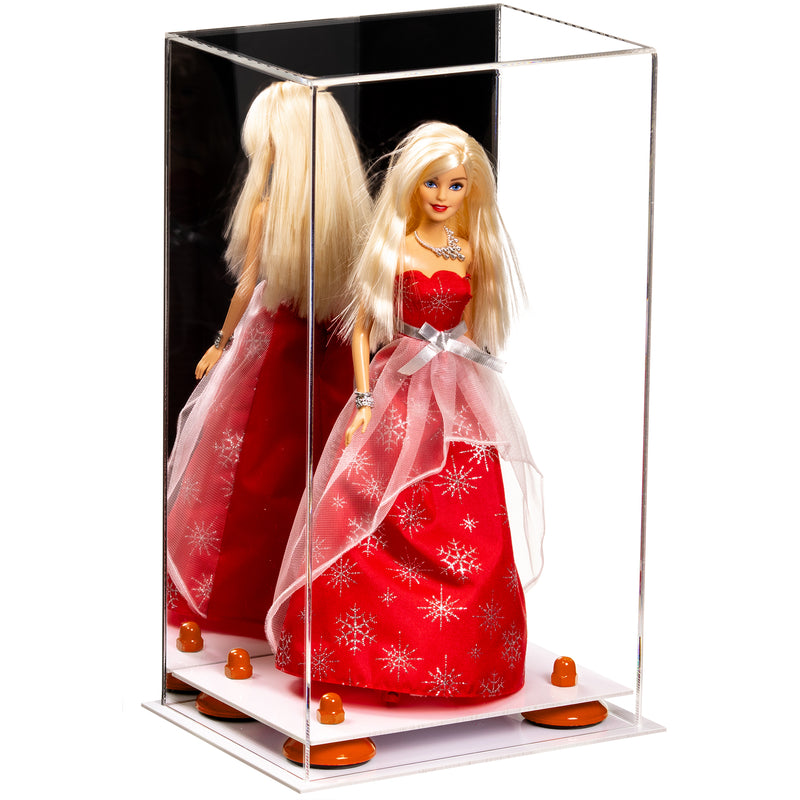 Doll Display Case - Orange Risers-Mirror-Back