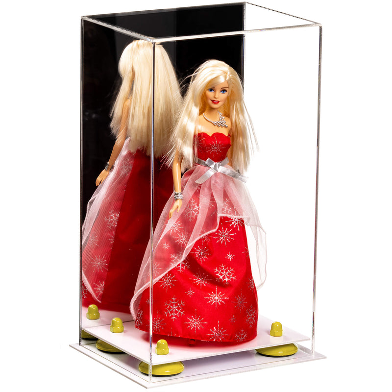  Mirror White Base Yellow Risers Doll Display Case