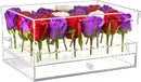 Large acrylic flower display case with 24 holes and removable drawer