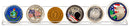 Clear acrylic wall-mounted floating shelf for collectible challenge coins