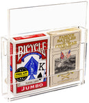 Crystal clear acrylic double card deck storage case with polished edges and open top