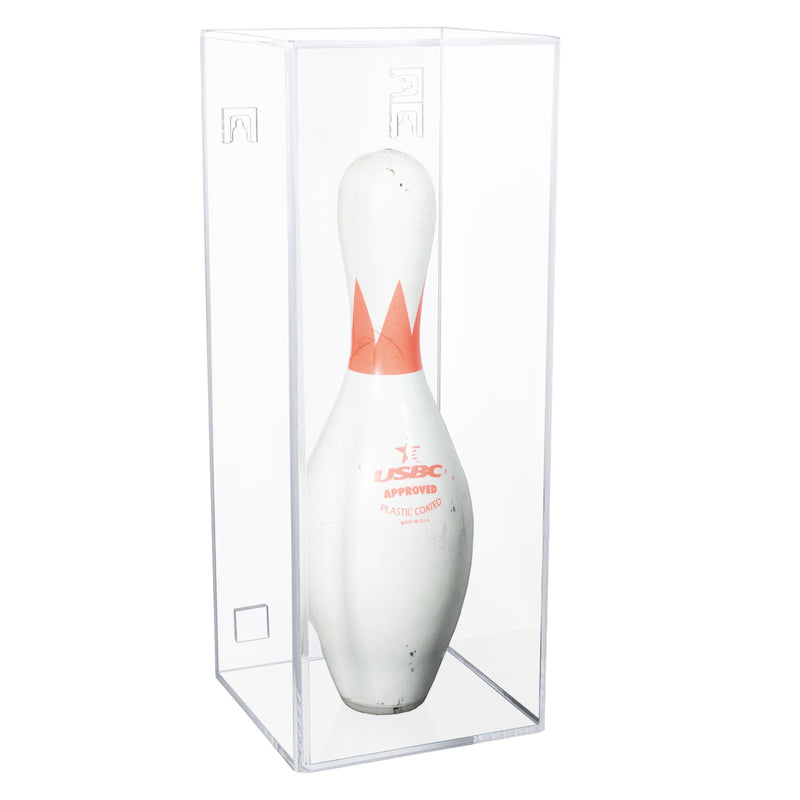 Bowling Pin Display Case with Slide Back (Table Top or Wall Mount) 7" x 7" x 18" (D08/A102)