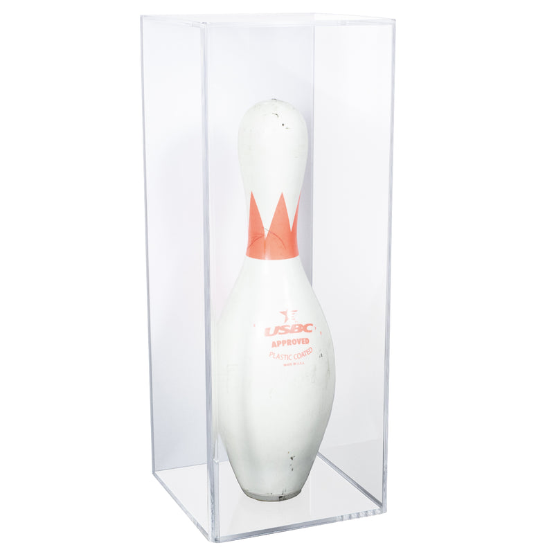 Bowling Pin Display Case with Slide Back (Table Top or Wall Mount) 7" x 7" x 18" (D08/A102)