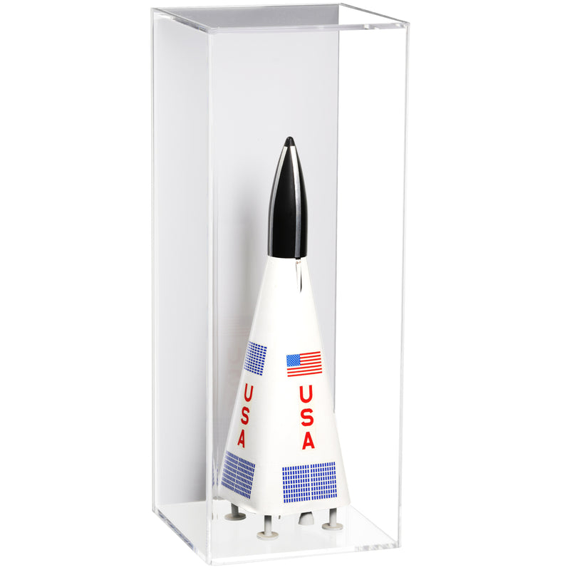 White Back Model Rocket Display Case