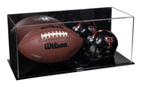 Full-Size Football and Mini Helmet (not Full Size) Display Cases - Mirror No Wall Mounts (A103/B47)