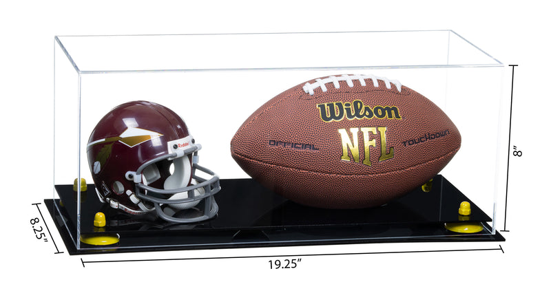 Full-Size Football And Mini Helmet Display Case - Clear (A103/B47)