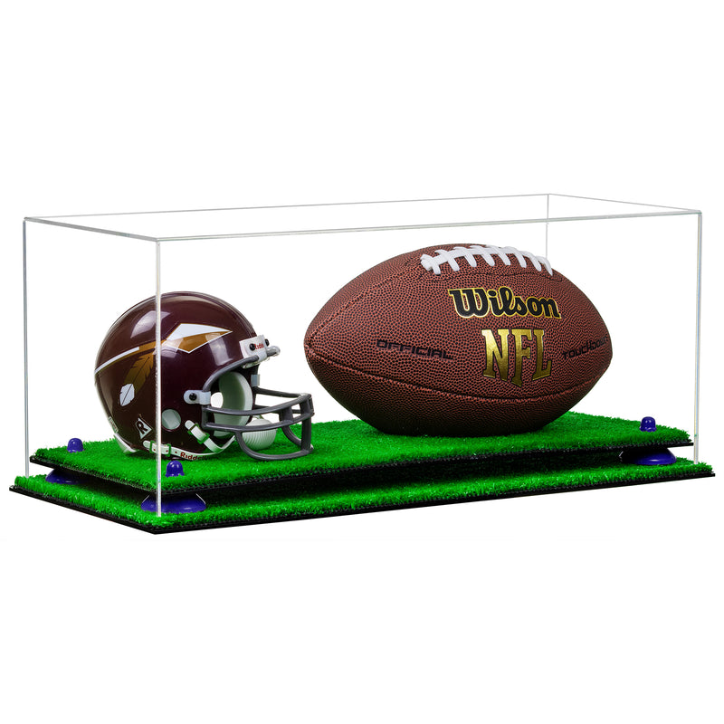 Full-Size Football And Mini Helmet Display Case - Clear (A103/B47)