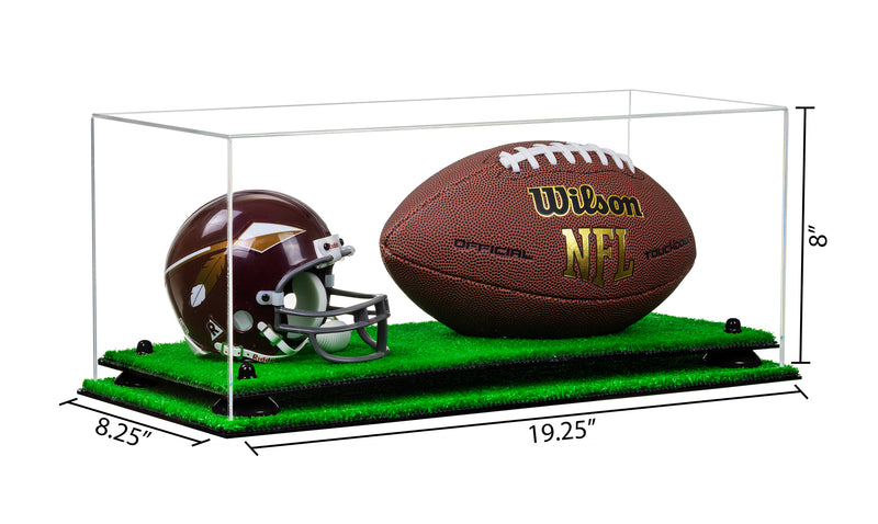 Full-Size Football And Mini Helmet Display Case - Clear (A103/B47)