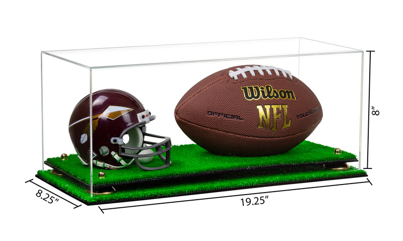 Full-Size Football And Mini Helmet Display Case - Clear (A103/B47)