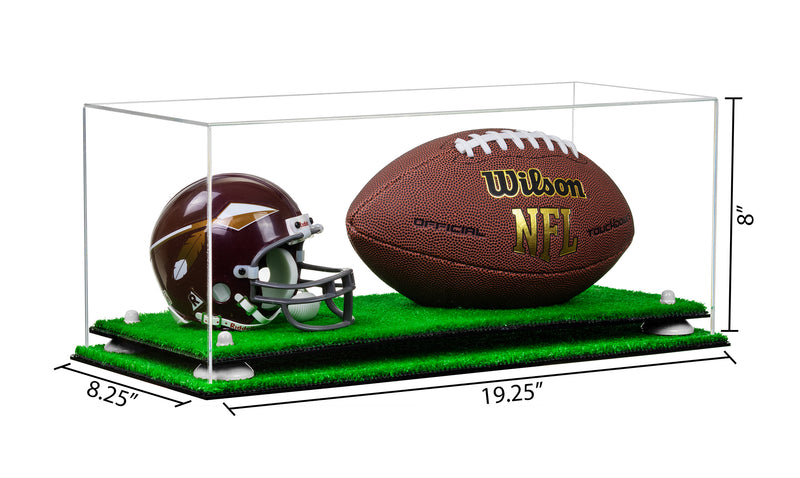 Full-Size Football And Mini Helmet Display Case - Clear (A103/B47)