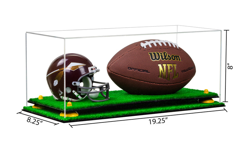 Full-Size Football And Mini Helmet Display Case - Clear (A103/B47)