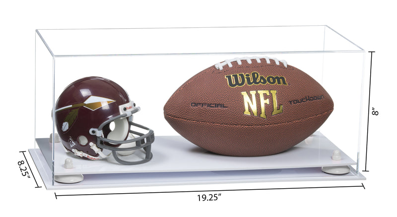 Full-Size Football And Mini Helmet Display Case - Clear (A103/B47)