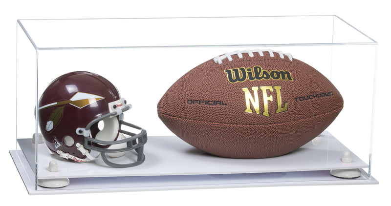 Full-Size Football And Mini Helmet Display Case - Clear (A103/B47)