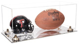 Full-Size Football And Mini Helmet Display Case - Clear (A103/B47)