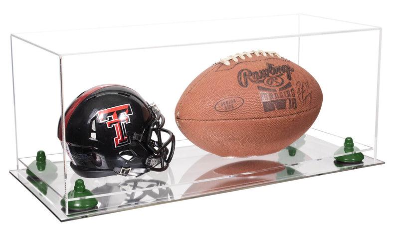 Full-Size Football And Mini Helmet Display Case - Clear (A103/B47)