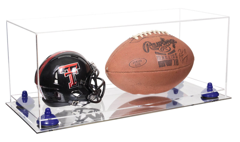 Full-Size Football And Mini Helmet Display Case - Clear (A103/B47)