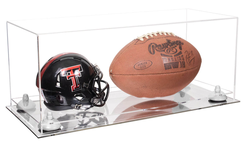 Full-Size Football And Mini Helmet Display Case - Clear (A103/B47)