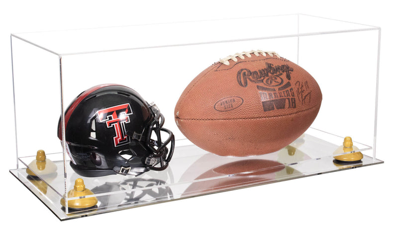 Full-Size Football And Mini Helmet Display Case - Clear (A103/B47)