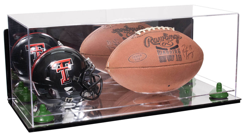 Full-Size Football and Mini Helmet (not Full Size) Display Cases - Mirror Wall Mount (A103/B47)