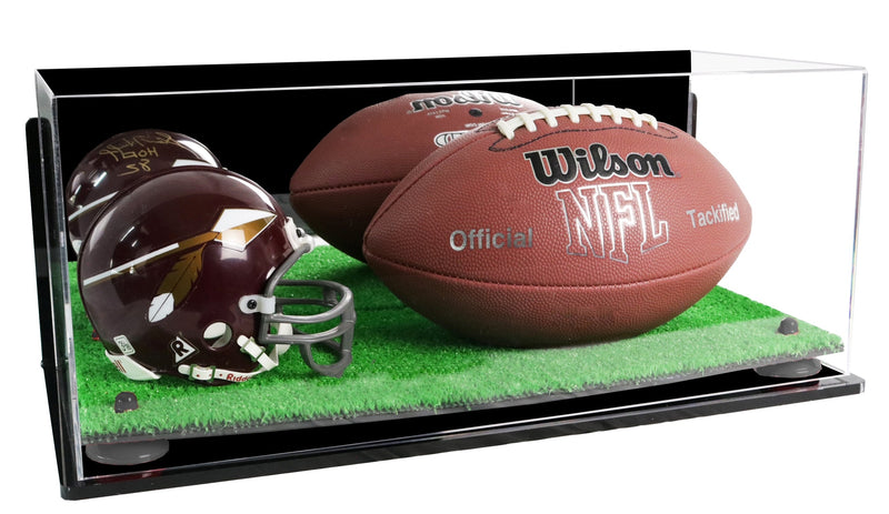 Full-Size Football and Mini Helmet (not Full Size) Display Cases - Mirror Wall Mount (A103/B47)