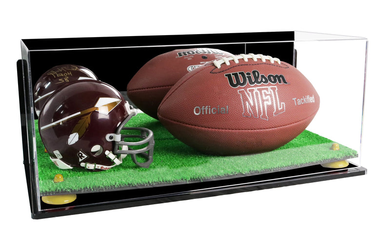 Full-Size Football and Mini Helmet (not Full Size) Display Cases - Mirror Wall Mounts (A103/B47)