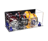 Acrylic Three Mini - Miniature Football Helmet (not Full Size) Display Case - Mirror No Wall Mount (V47/A103)