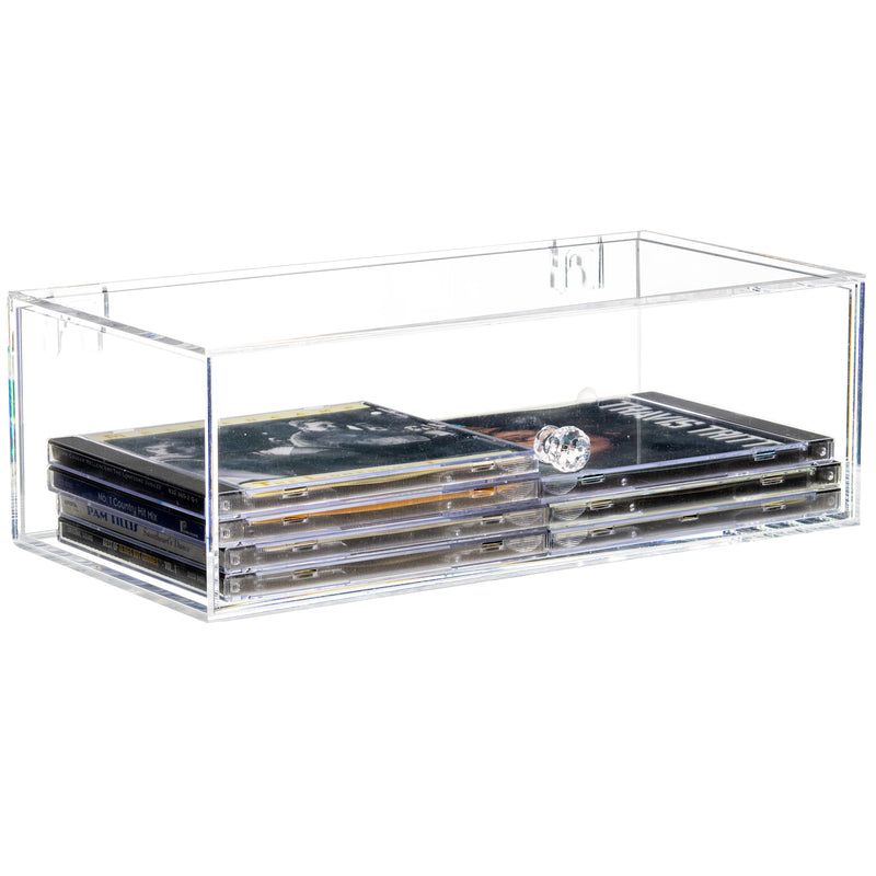Clear Acrylic Wall-Mounted Drawer with Knob for Home or Office - 12" x 6" x 4" (A106/HD102)
