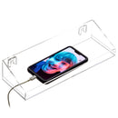 Acrylic floating shelf charging station for phones and tablets