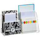 Clear acrylic greeting card station with wall mounts for home or office