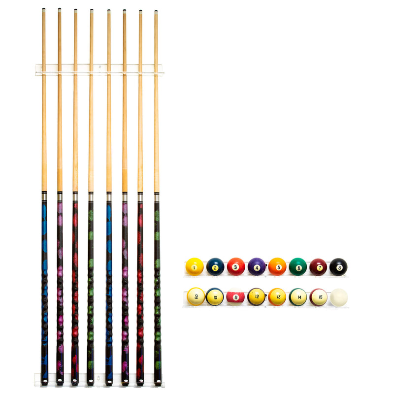 Acrylic Pool Cue Sticks or Pool Balls Holder, Shelf or Wall Mounts (HD103/A113)