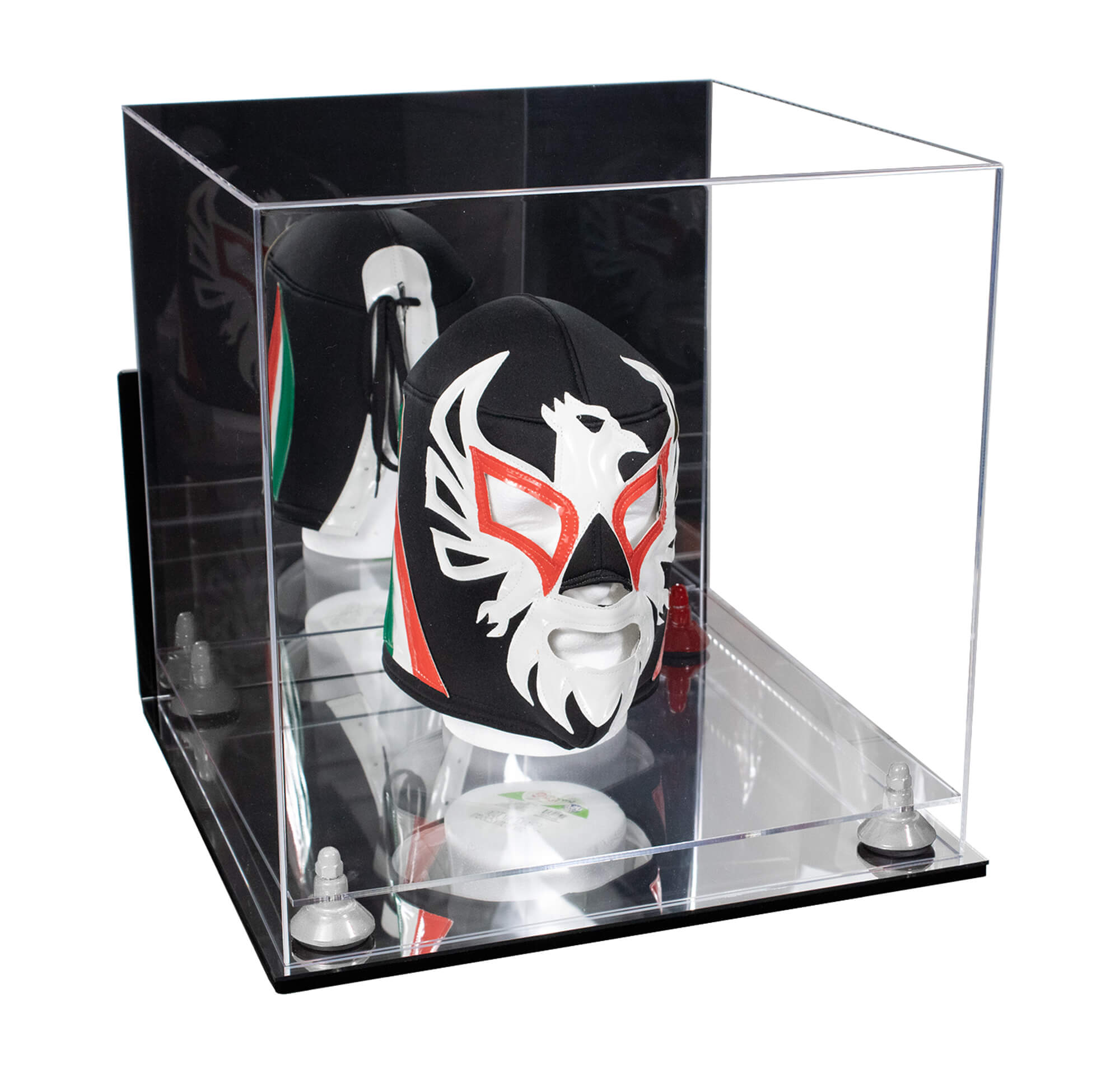 Versatile Display Case - Large Square Box with Risers, Mirror Case and