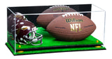 Full-Size Football and Mini Helmet (not Full Size) Display Cases - Mirror No Wall Mounts (A103/B47)