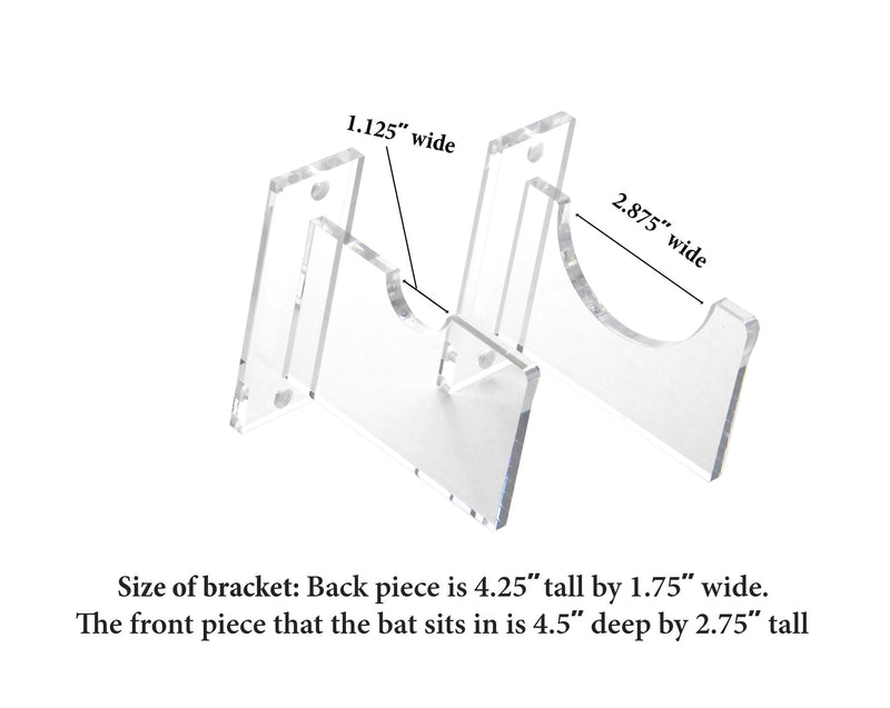 Deluxe Acrylic Standard Size Baseball Bat Wall Mount, Display Case, Better Display Cases, Better Display Cases - Better Display Cases