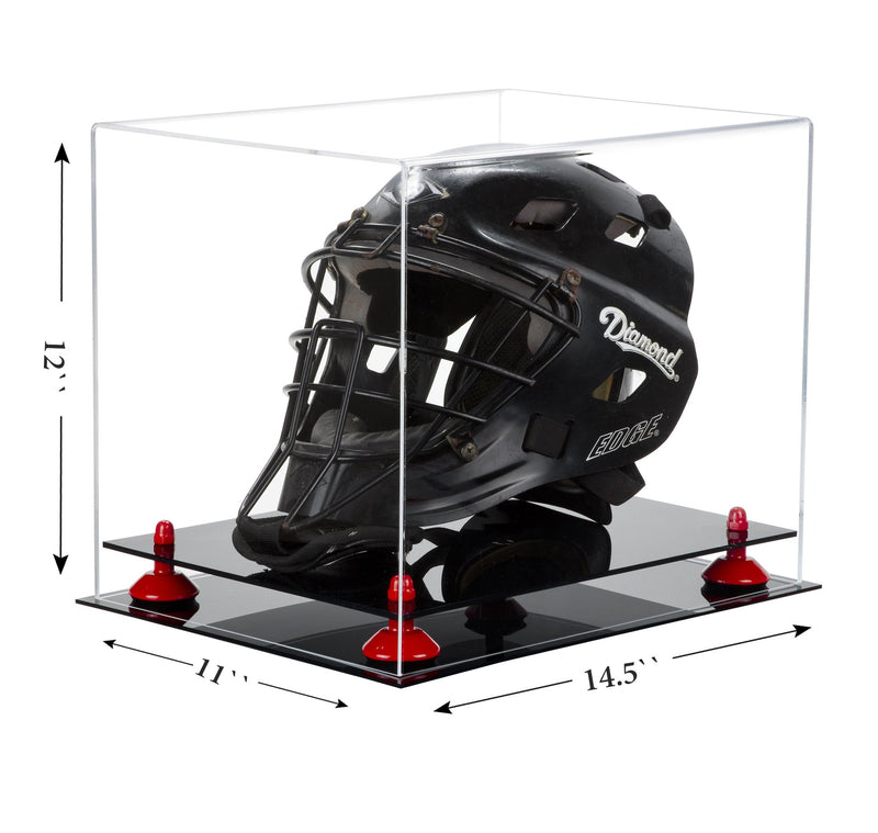 14.5x11x12 Catchers Helmet Display Case with Black Base