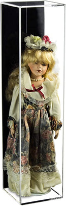 Black back wall mount doll display case