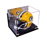 Mirror Back Black Base Helmet Display Case