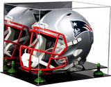 Black base Green Risers NFL Helmet Display Case