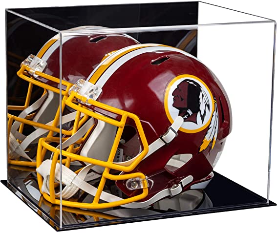 Black Base Mirror Back Helmet Display Case
