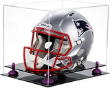 Black Base Purple Risers Football Helmet Display Case
