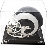 Football Helmet Display Case -Black Base Silver Risers 
