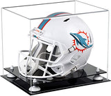 Football Helmet Display Case -Black Base White Risers 