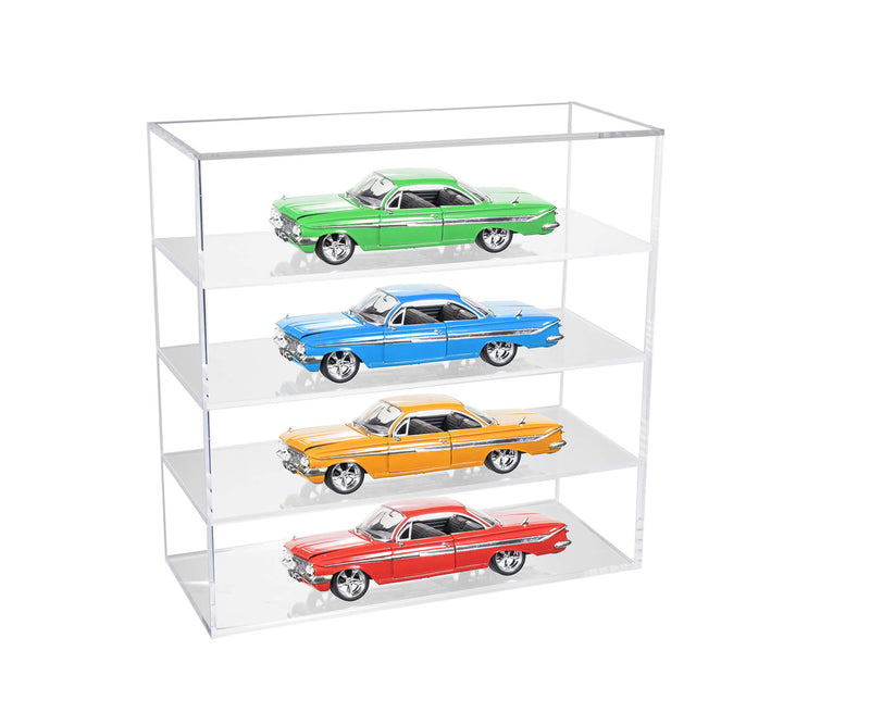 Clear Acrylic Diecast Model Car Display Case with Shelves
