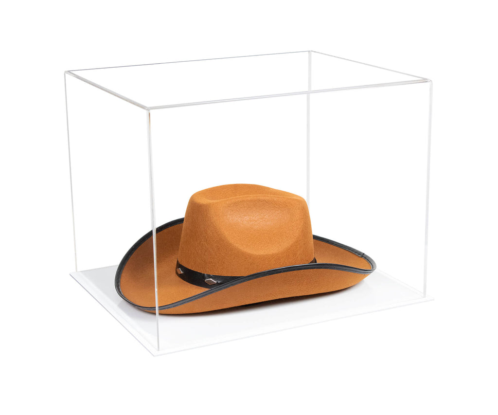 Cowboy Hat Display Case & Protector – Dual Mirror, 3mm Clear Acrylic, Dust & UV Proof – Fits Most Hats (16.1 X 11.8 X 7.9 In)