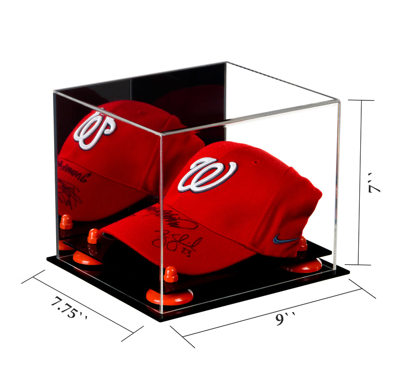 Baseball Cap<br>Display Case with<br>Mirror and Risers (A006)<br><sub>For MLB, NCAA, and more</sub>, Display Case, Better Display Cases, Better Display Cases - Better Display Cases