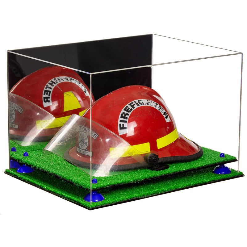 Fireman's Helmet Display Case - Mirror No Wall Mounts (A014/V60)