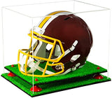 Football Helmet Display Case -Turf Base Red Risers 