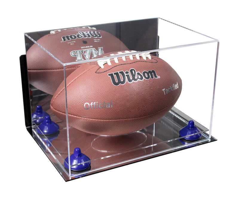 Full Size Football Display Case Horizontal - Mirror Wall Mounts (B41/A004)